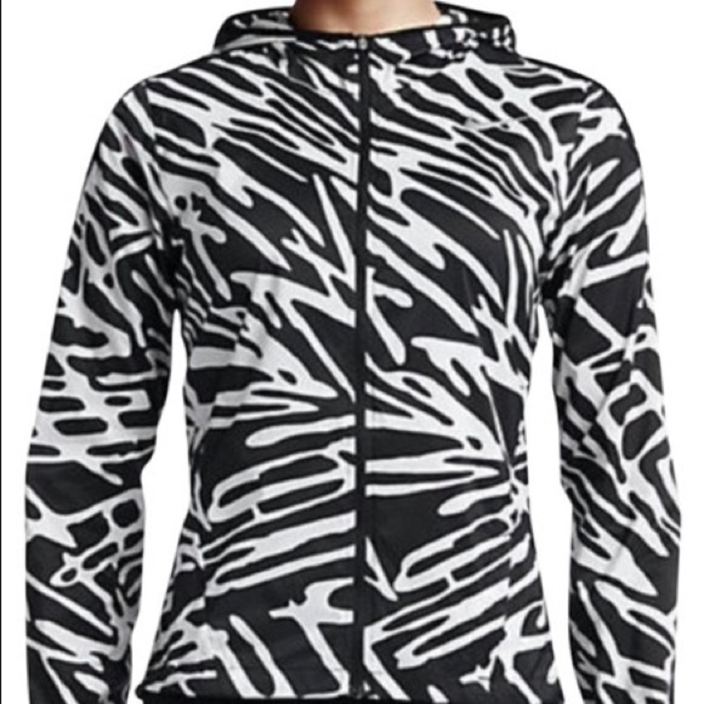 Black / White Zebra Palm Impossibly Light Packable Windbreaker